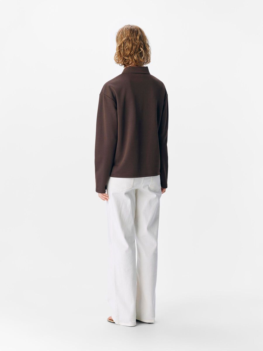 OBJECT LONG-SLEEVED POLO SHIRT, Seal Brown, highres - 23046563_SealBrown_004.jpg