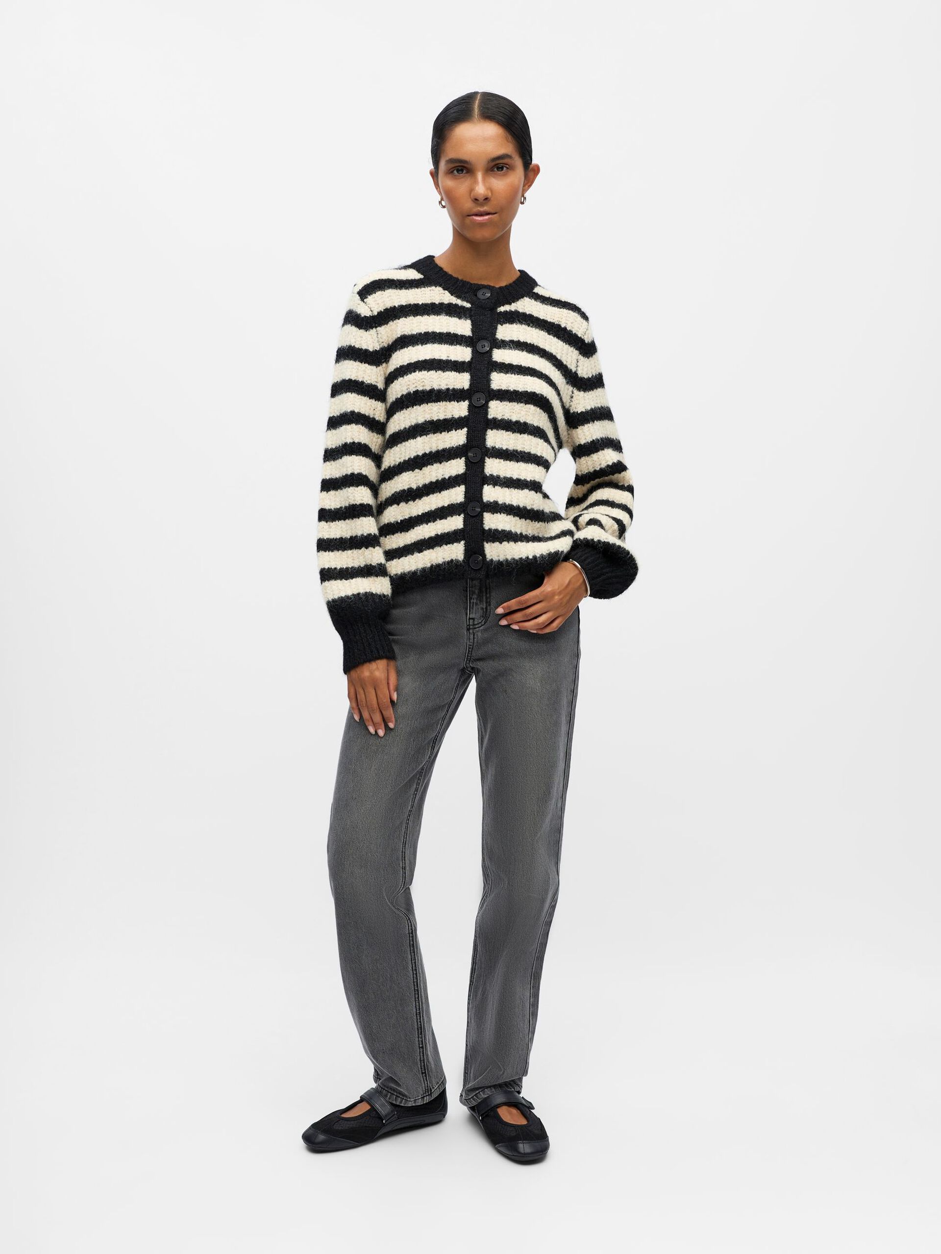 Carousel image - STRIKKET CARDIGAN, Black | 4