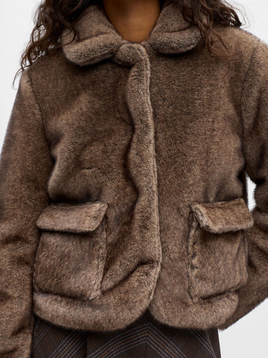 Product carousel image - FAUX FUR JACKE, Morel | 3