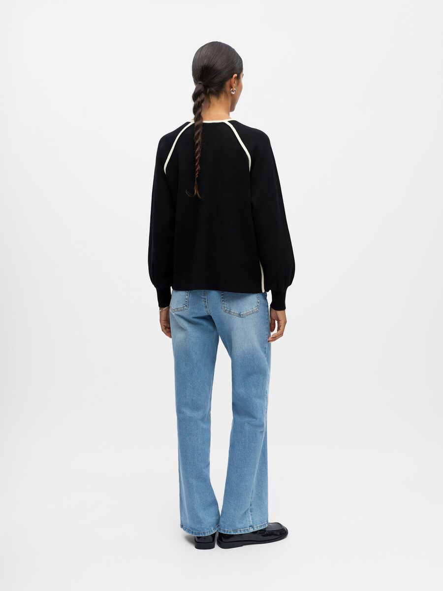 Product carousel image - DETAILED KNITTED PULLOVER, Black | 2