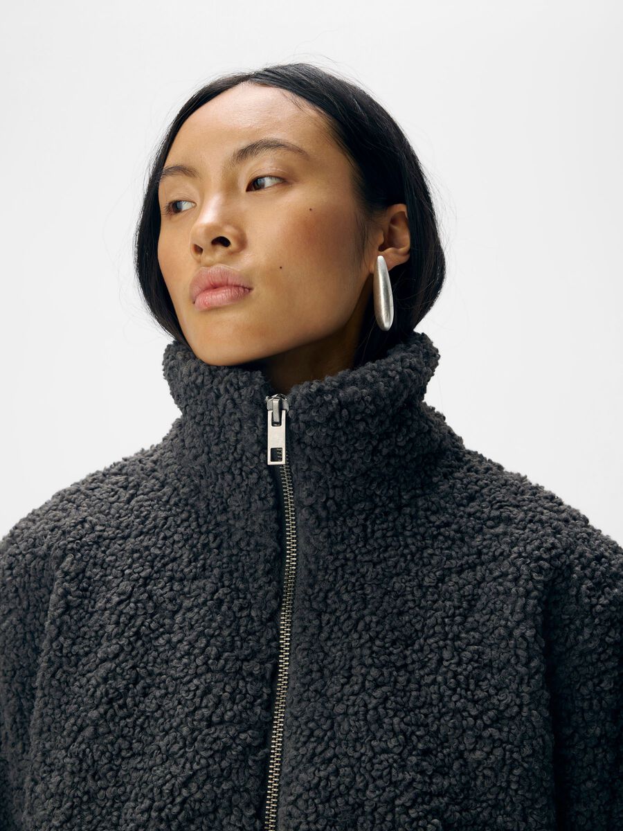 Carousel image - TEDDY JACKET, Dark Grey Melange | 5
