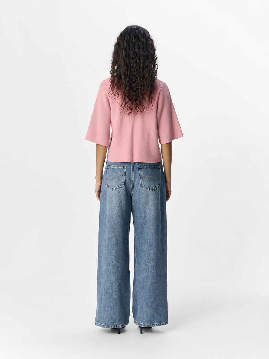 OBJECT KORTÆRMET STRIKKET CARDIGAN, Rose Elegance, highres - 23044018_RoseElegance_1177432_004.jpg