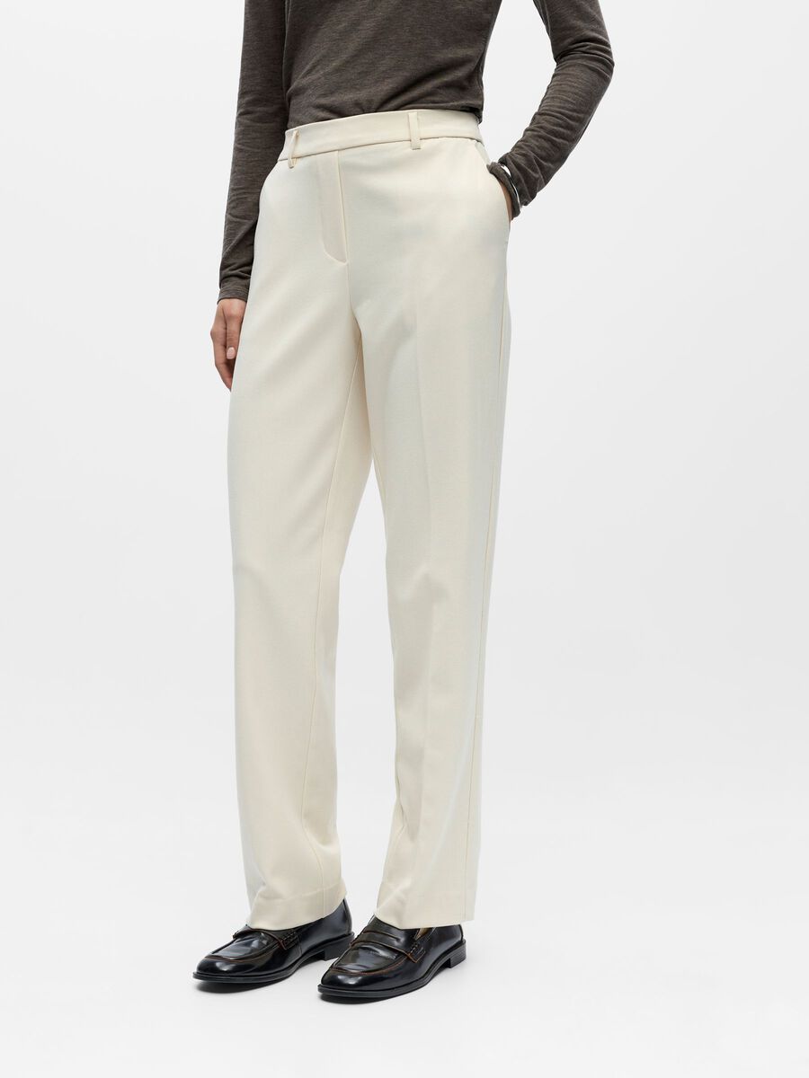 Product carousel image - OBJLISA STRAIGHT-LEG TROUSERS, Sandshell | 1