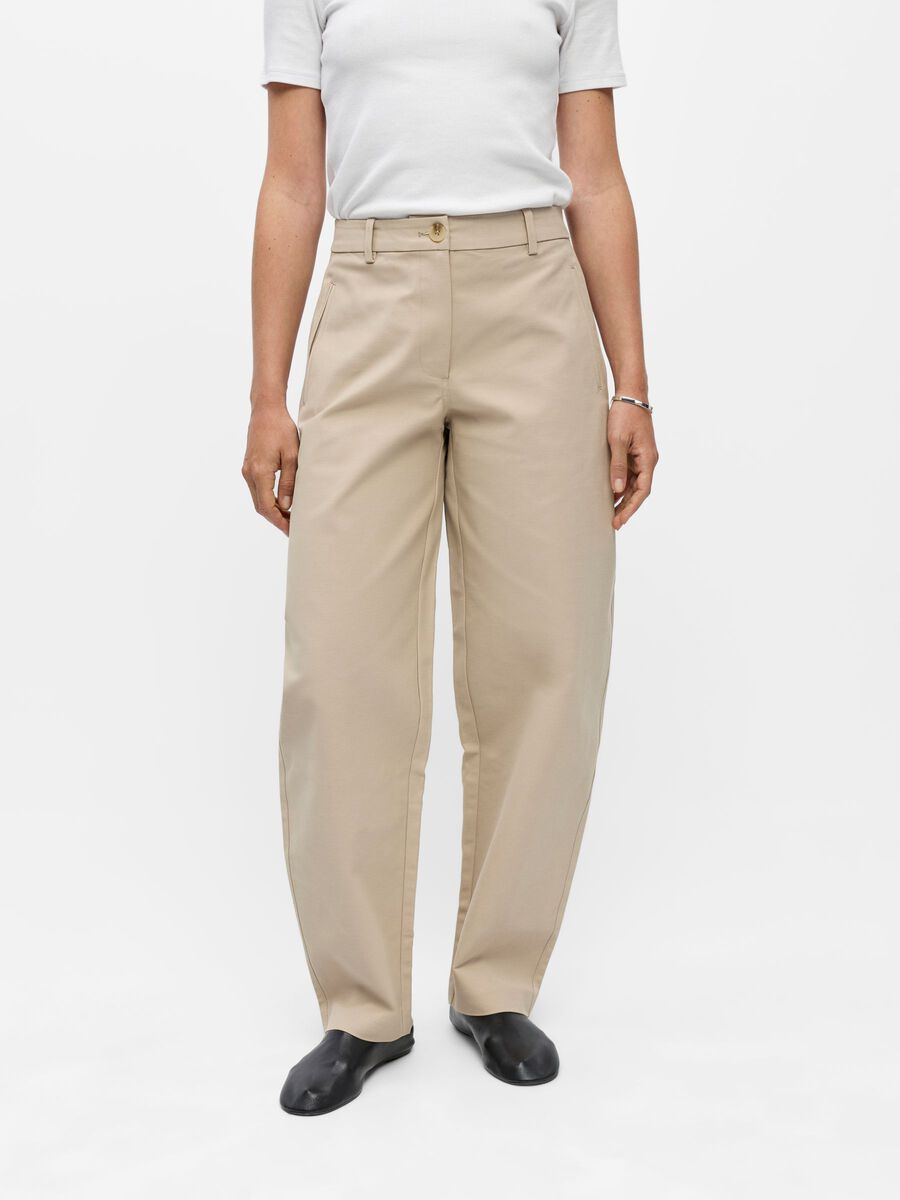 Product carousel image - BARREL LEG TROUSERS, Humus | 1