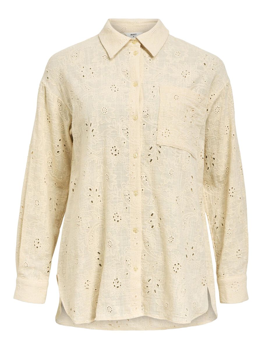 OBJECT BRODERIE ANGLAISE SHIRT, Sandshell, highres - 23045986_Sandshell_001.jpg