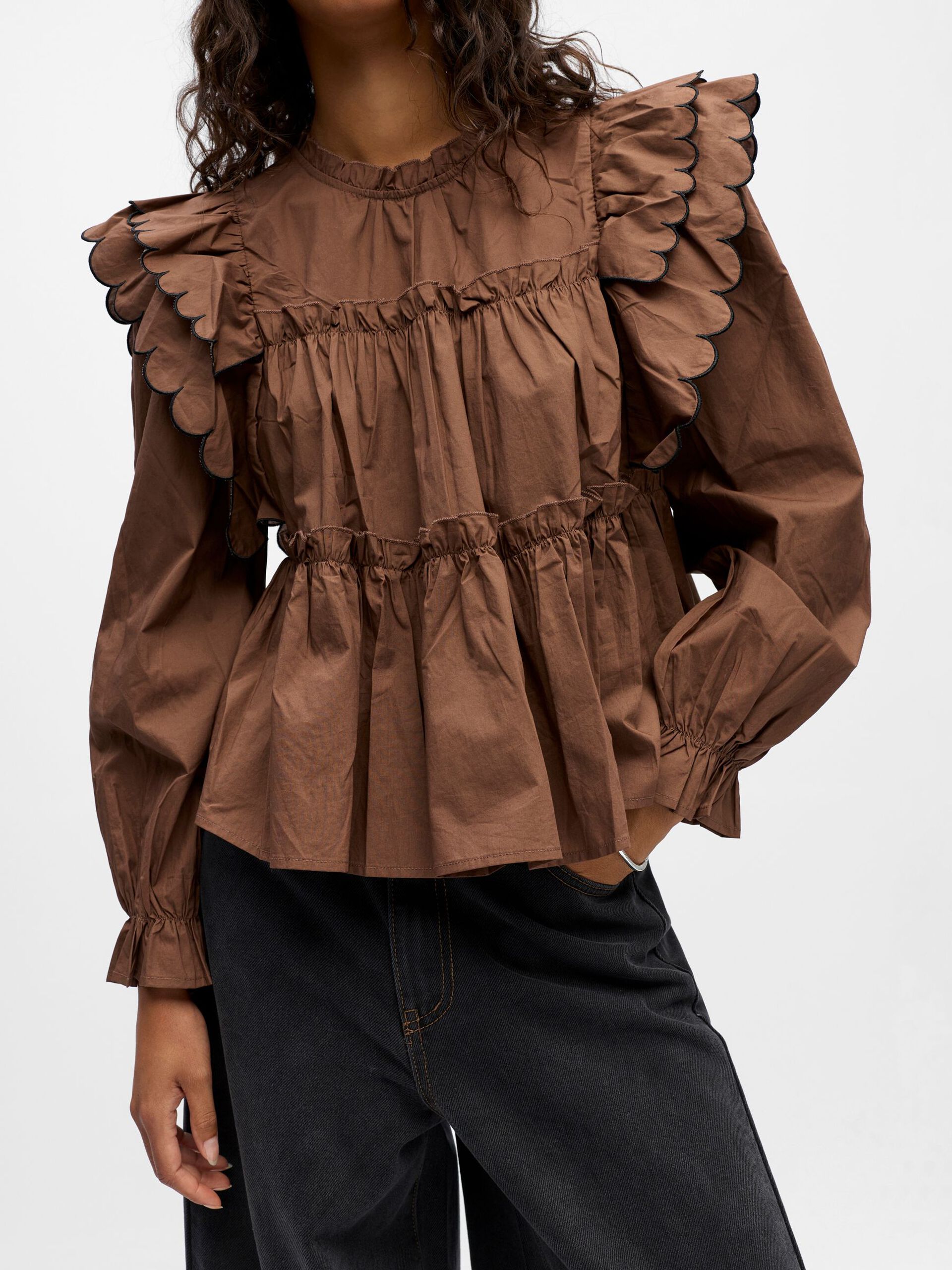 Carousel image - OBJHOPE LONG SLEEVED TOP, Cocoa Brown | 5