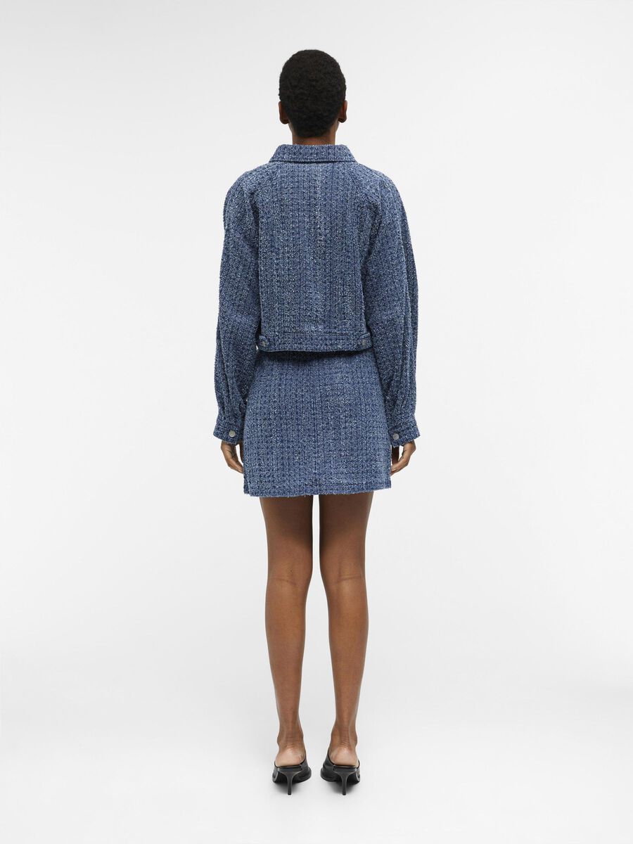 Product carousel image - PATTERNED DENIM JACKET, Dark Blue Denim | 2