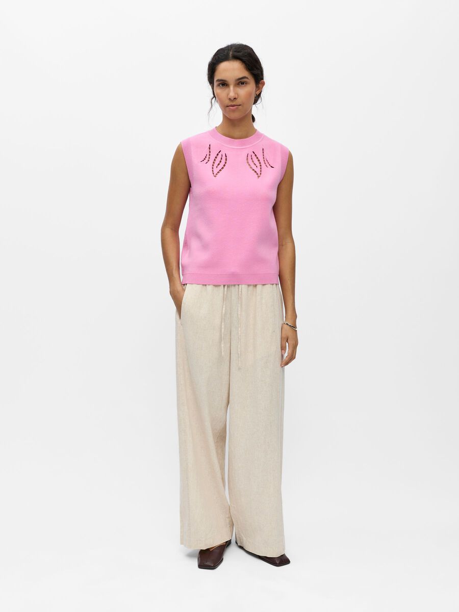 Carousel image - CUT-OUT KNIT VEST, Begonia Pink | 4