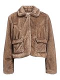 Product image thumbnail - FAUX FUR JACKET, Morel | 1