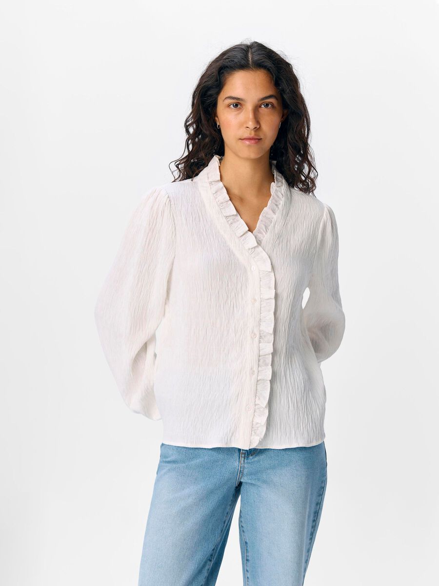 OBJECT V-NECK SHIRT, Bright White, highres - 23048566_BrightWhite_003.jpg