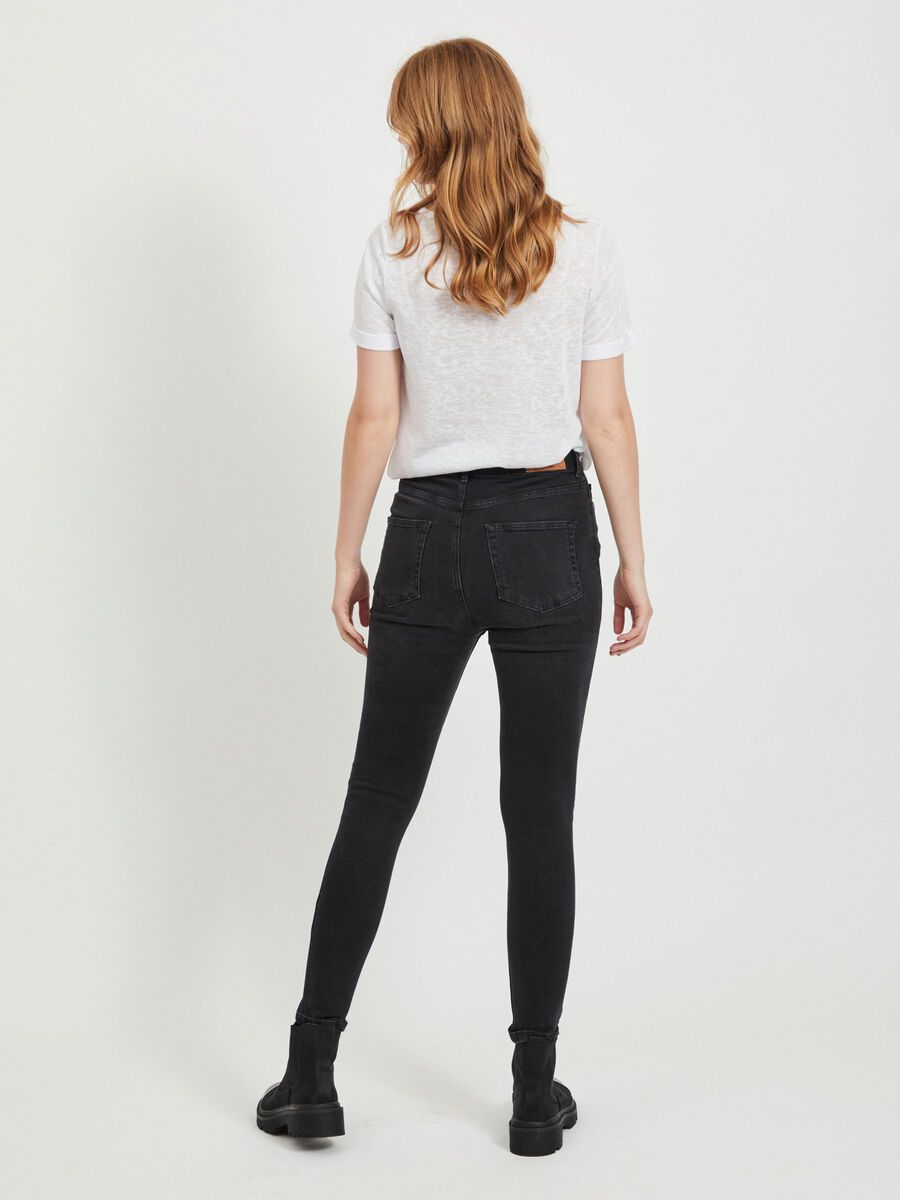 Carousel image - HIGH WAISTED SLIM FIT JEANS, Black Denim | 4