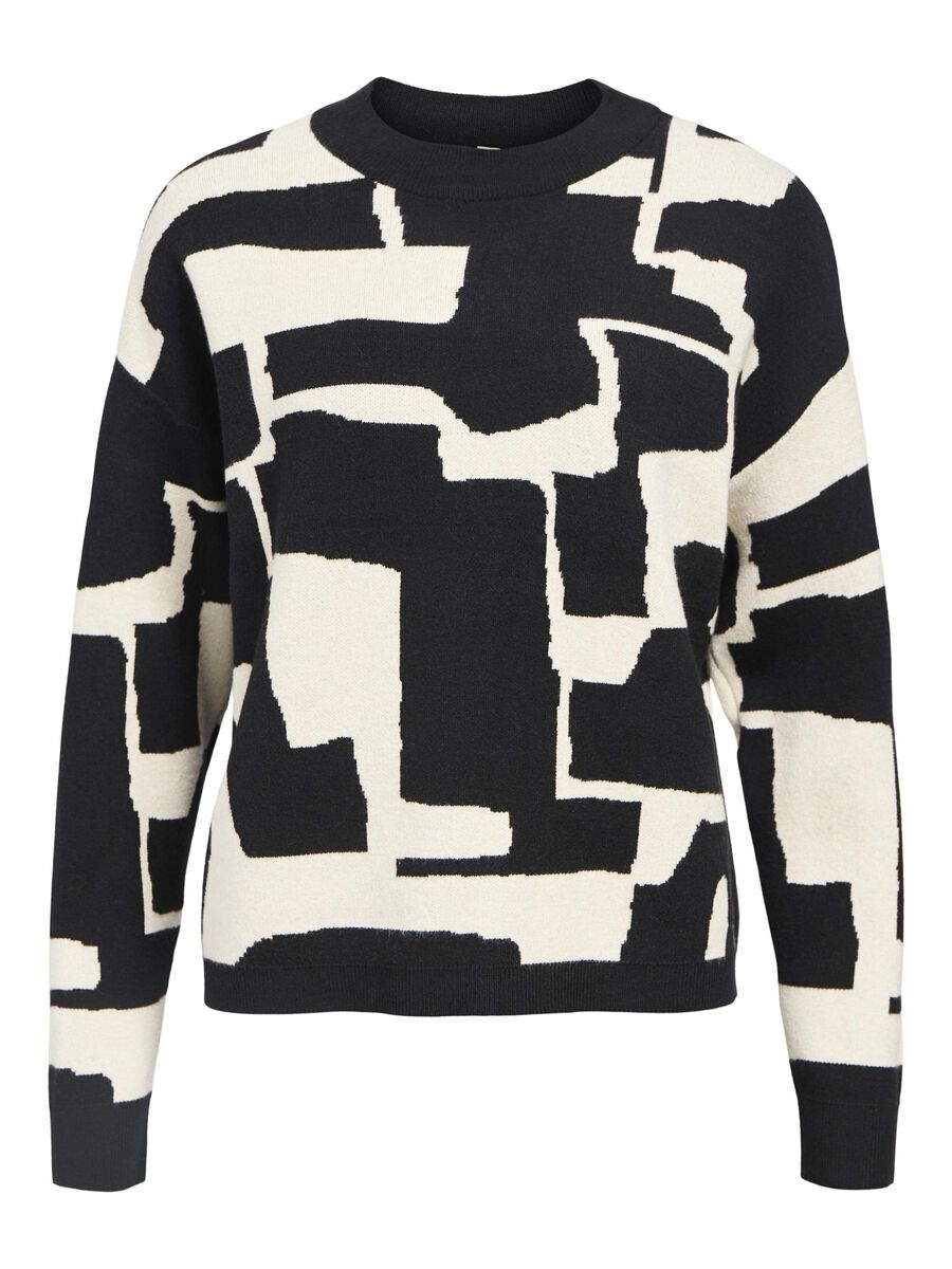 Carousel image - STRIKKET PULLOVER, Black | 1