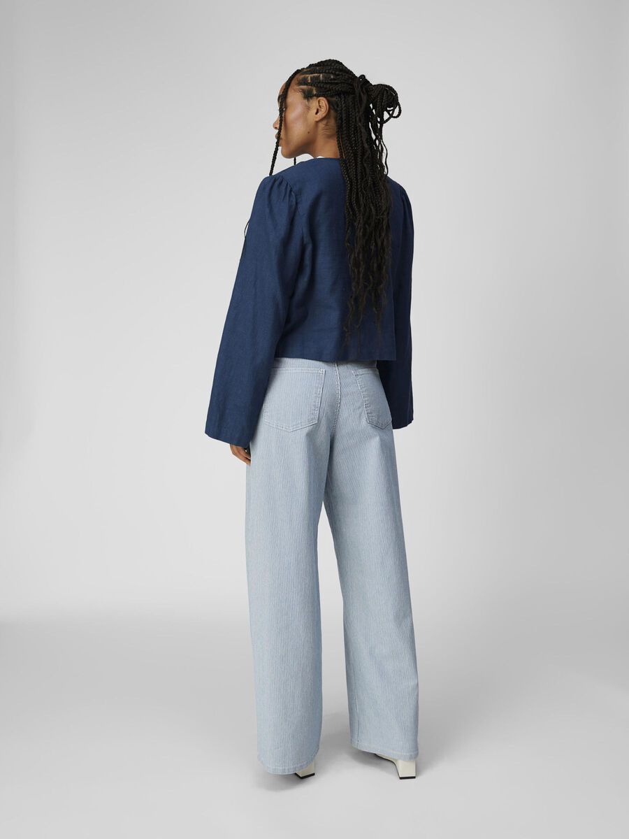 Carousel image - PINSTRIPE WIDE FIT JEANS, Light Blue Denim | 3