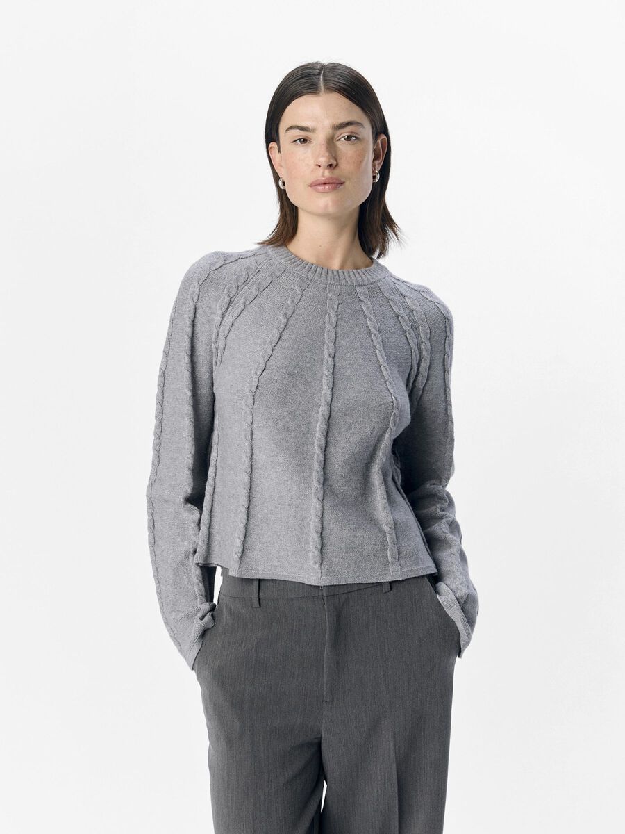 OBJECT MANCHES LONGUES PULLOVER, Light Grey Melange, highres - 23046539_LightGreyMelange_003.jpg