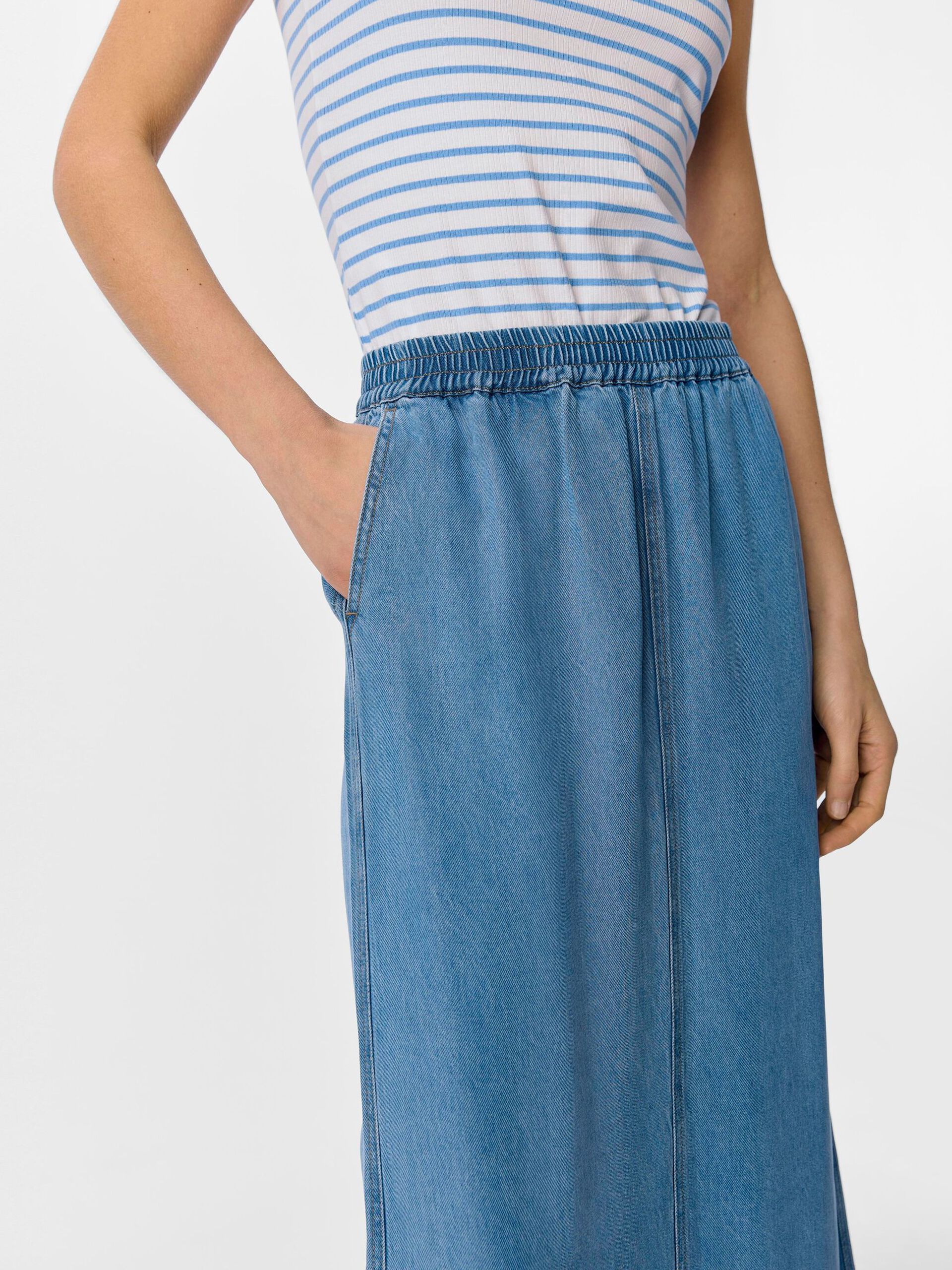 Carousel image - DENIM MAXI SKIRT, Light Blue Denim | 6