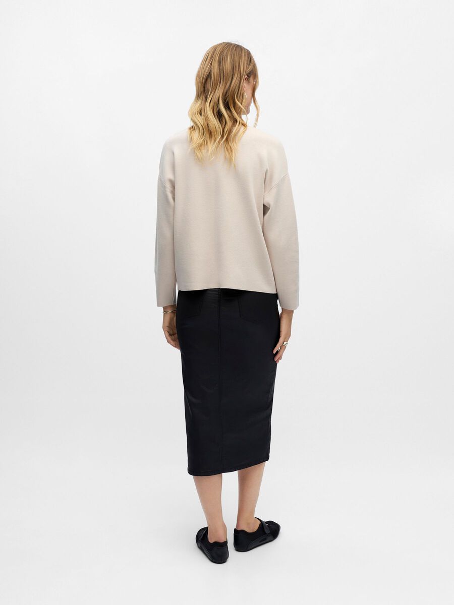Product carousel image - V-NECK KNITTED PULLOVER, Silver Gray | 2