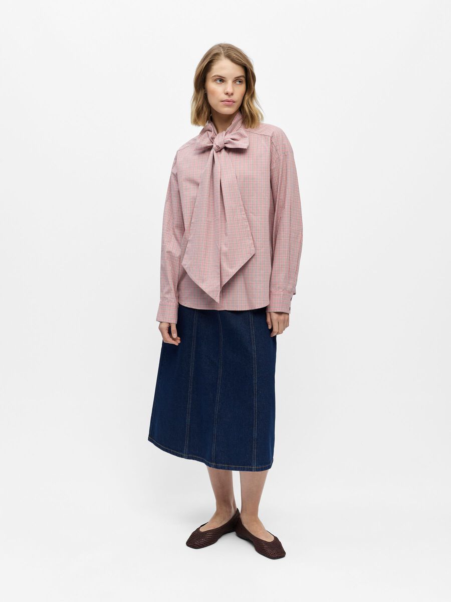 Carousel image - BOW CHECKED SHIRT, Ash Rose | 4