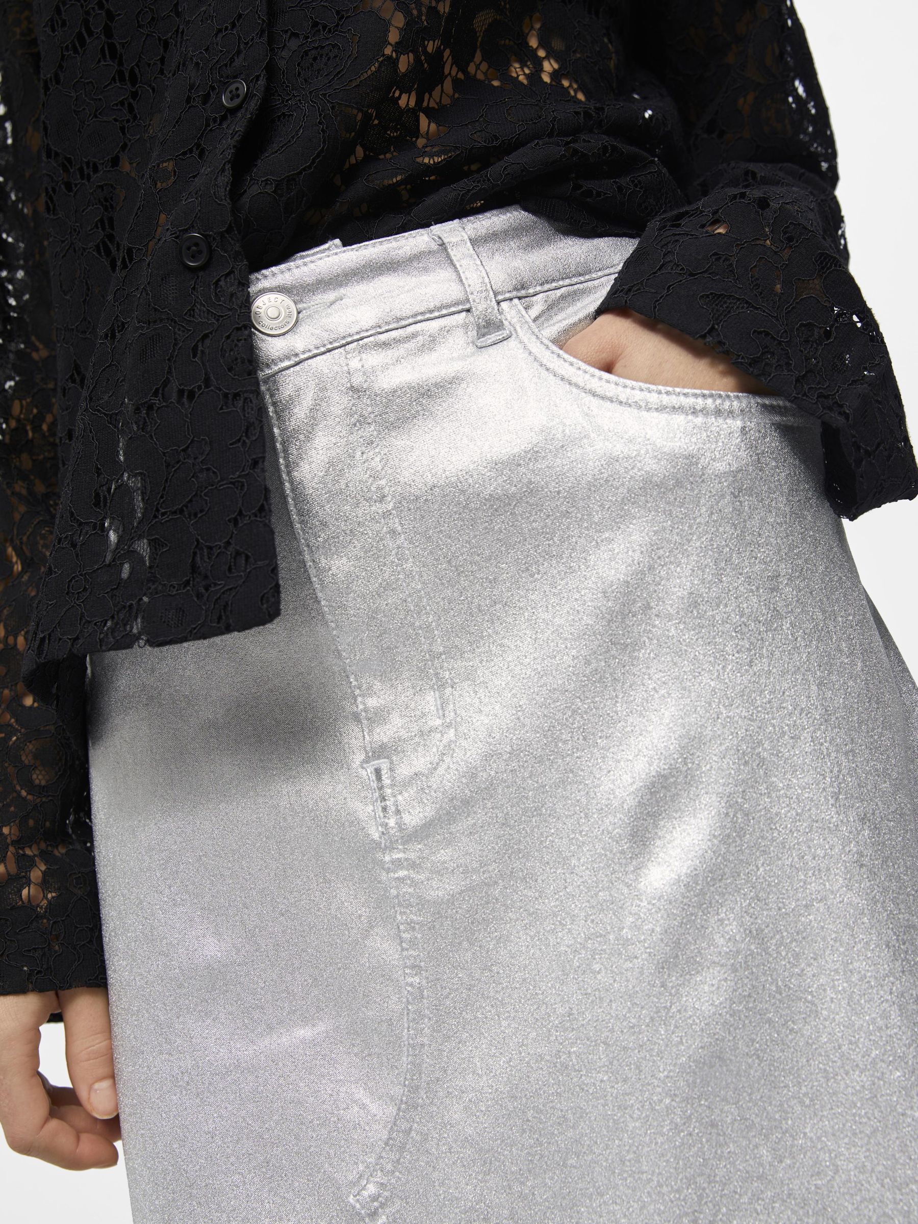 COATED DENIM SKIRT Grey .OBJECT CI Spain