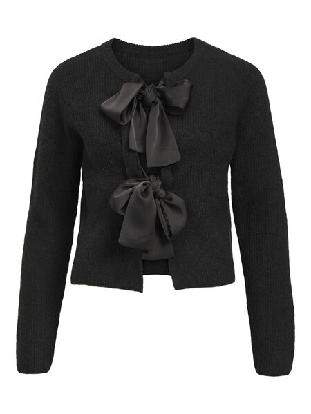 OBJECT BOW DETAIL CARDIGAN, Black, highres - 23045568_Black_001.jpg