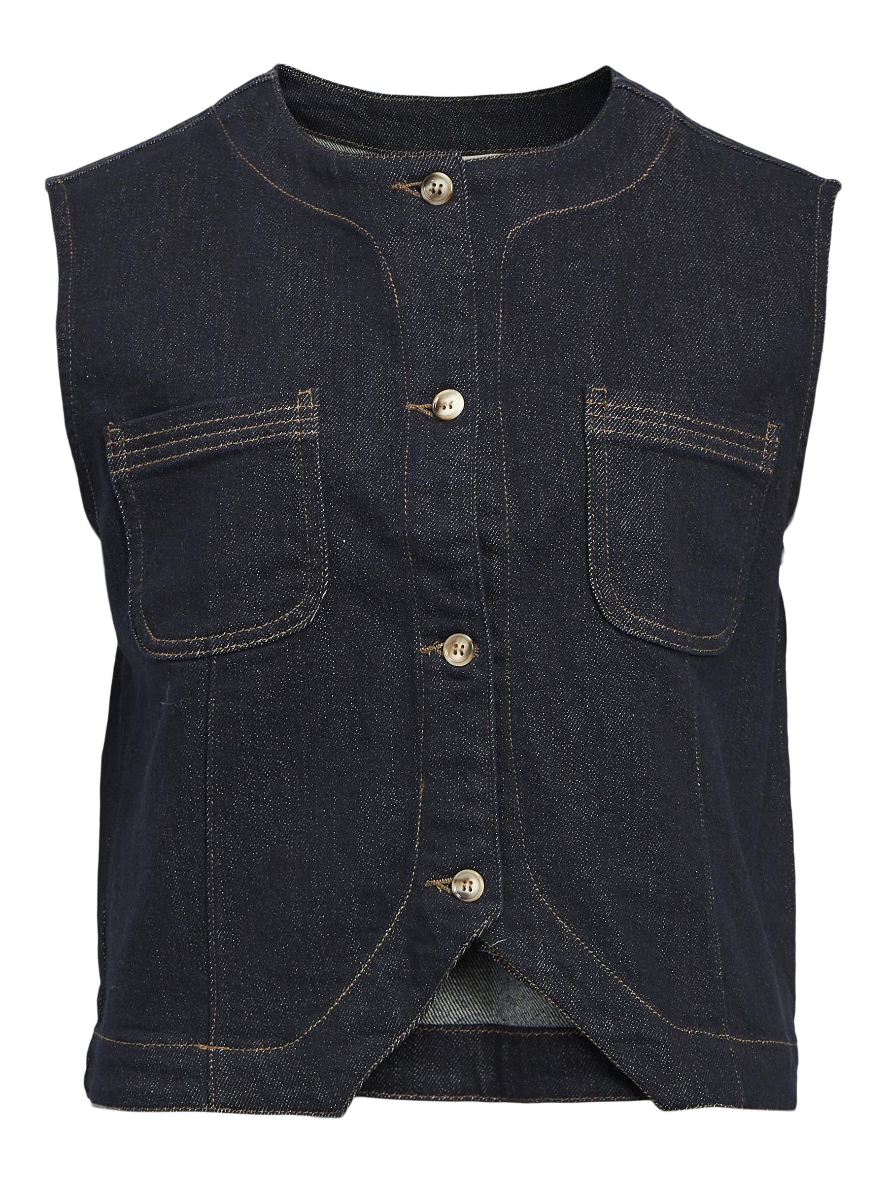 Black blue jean vest cheap
