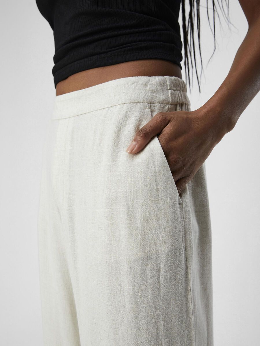 Carousel image - LINEN WIDE-LEG TROUSERS, Sandshell | 6