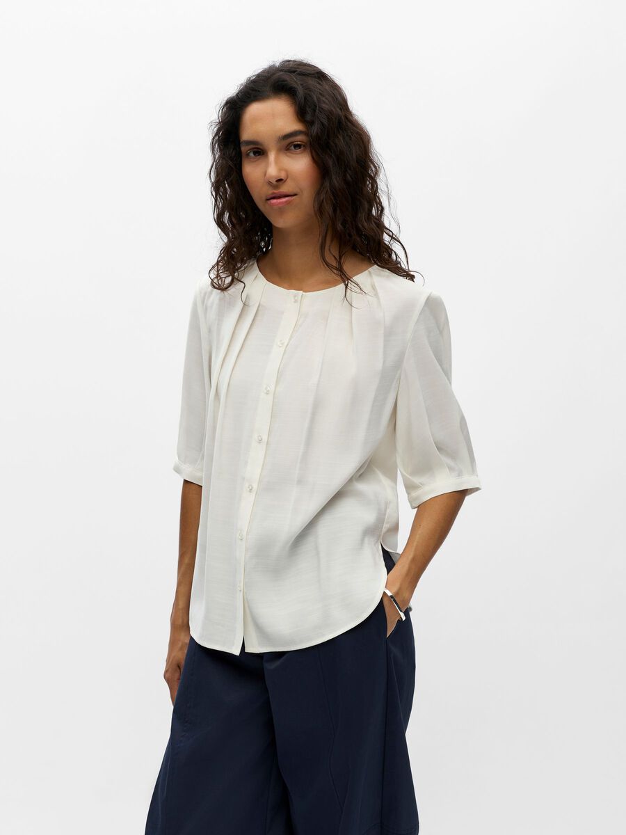 Product carousel image - PLEATED SHIRT, Cloud Dancer | 1