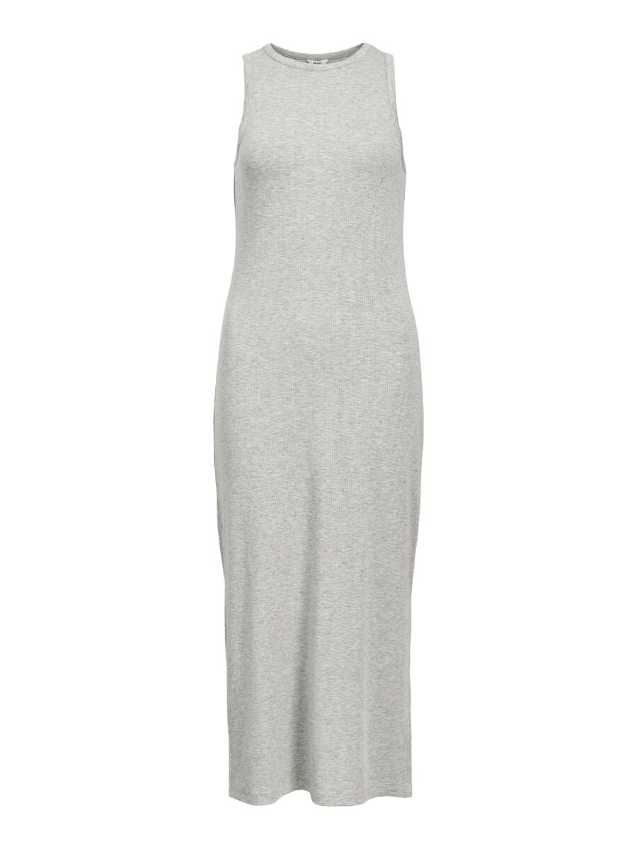 OBJECT RIBBED MAXI DRESS, Light Grey Melange, highres - 23040621_LightGreyMelange_001.jpg