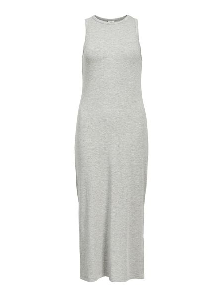 OBJECT RIBBED MAXI DRESS, Light Grey Melange, highres - 23040621_LightGreyMelange_001.jpg