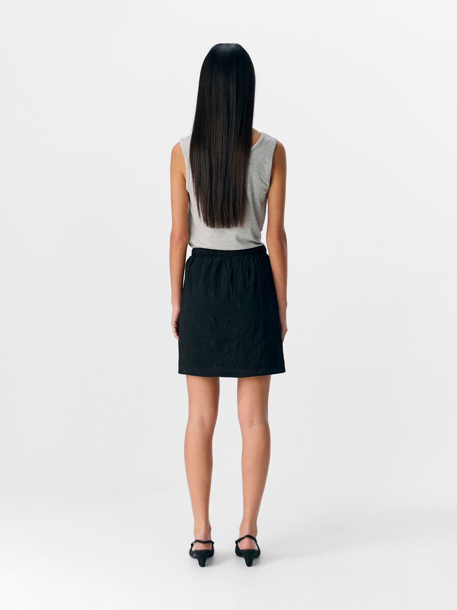 OBJECT FLORAL MINI SKIRT, Black, highres - 23046465_Black_004.jpg