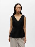 Product image thumbnail - V-HALS PEPLUM TOP, Black | 2