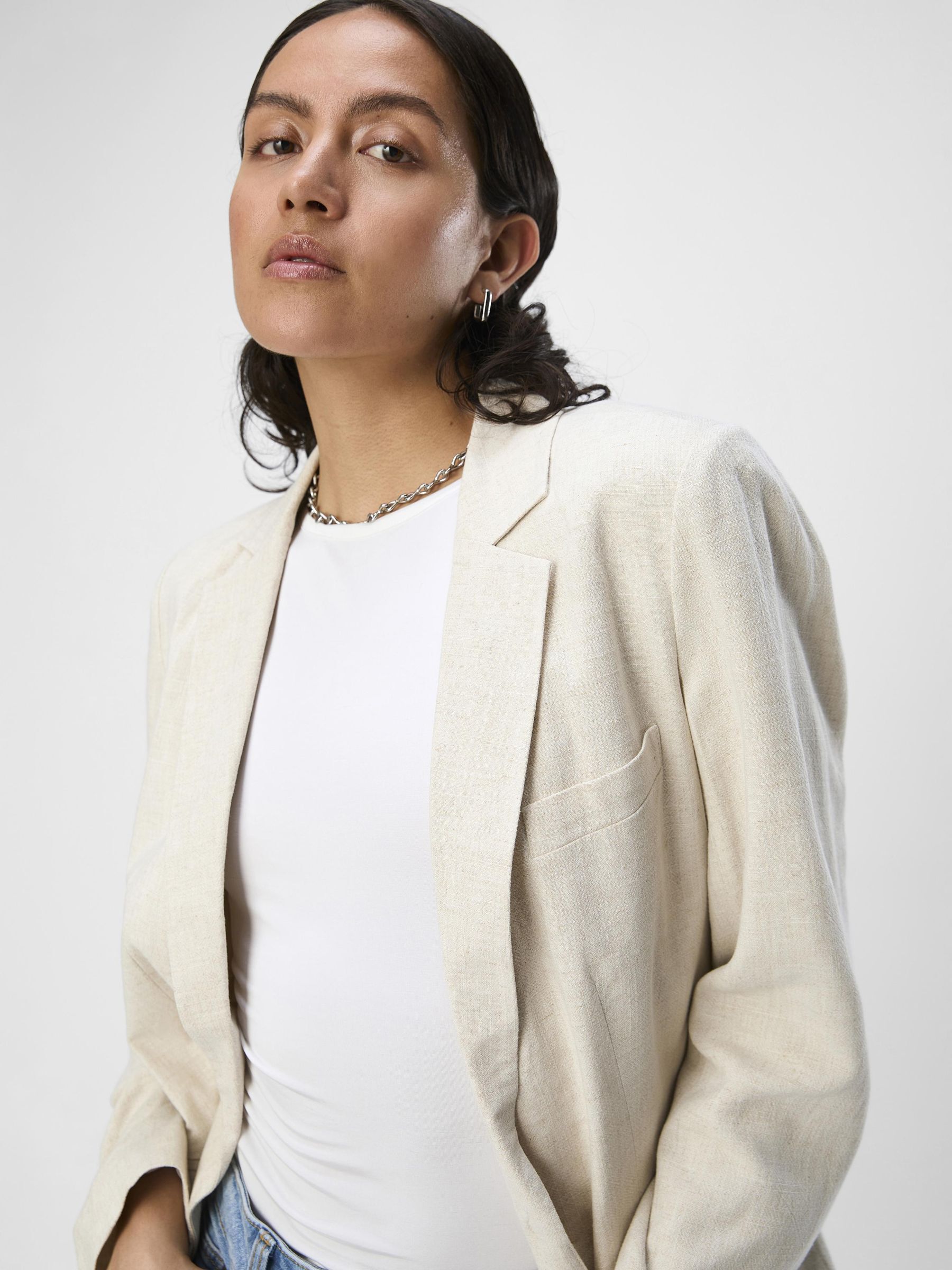 Topshop blazer top with linen