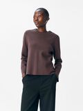 Product image thumbnail - LONG SLEEVED KNITTED PULLOVER, Seal Brown | 2