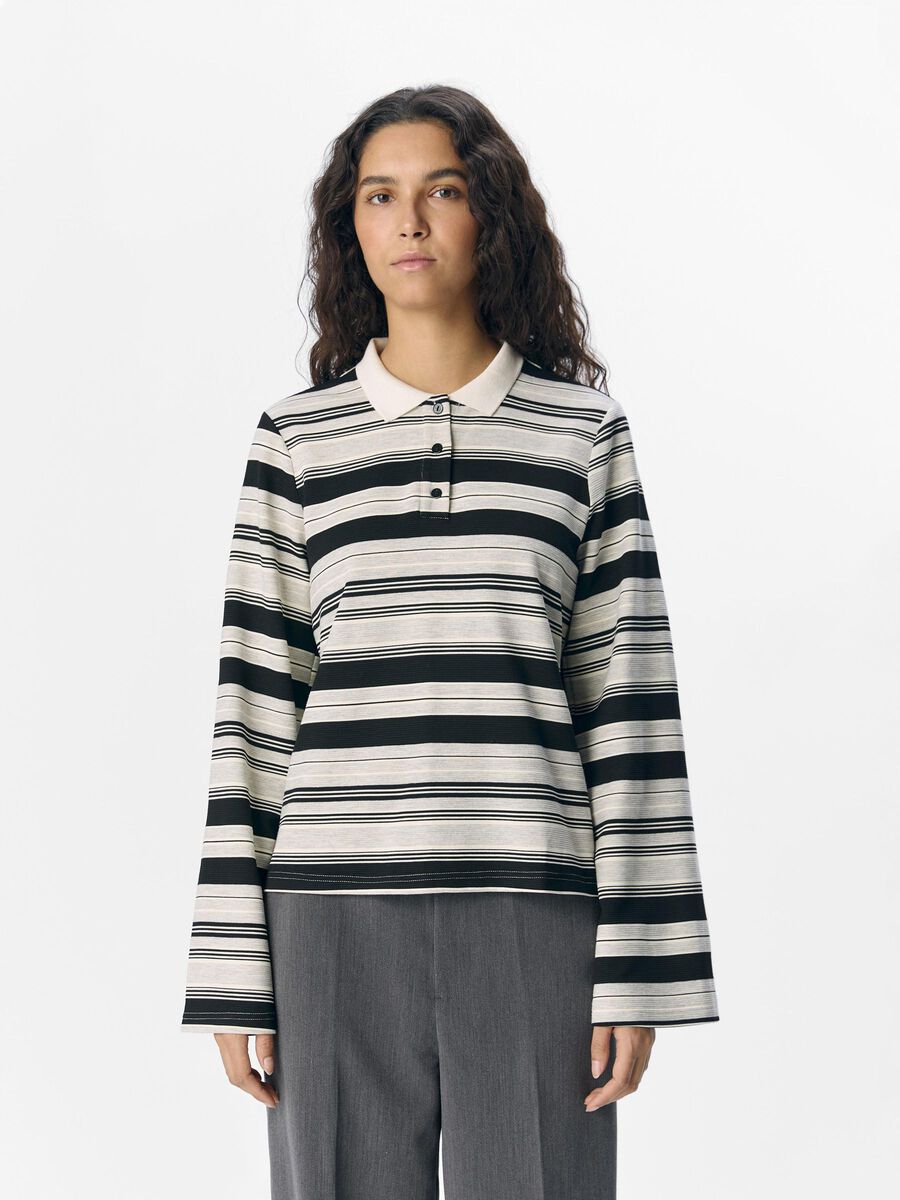 OBJECT GESTREIFTES POLO SHIRT, Light Grey Melange, highres - 23047393_LightGreyMelange_1209983_003.jpg