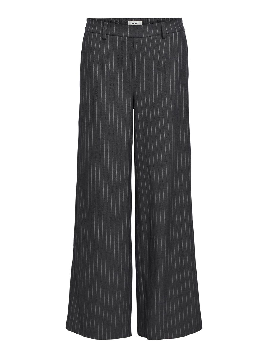 OBJECT HIGH WAISTED WIDE-LEG TROUSERS, Dark Grey Melange, highres - 23044366_DarkGreyMelange_1109579_001.jpg