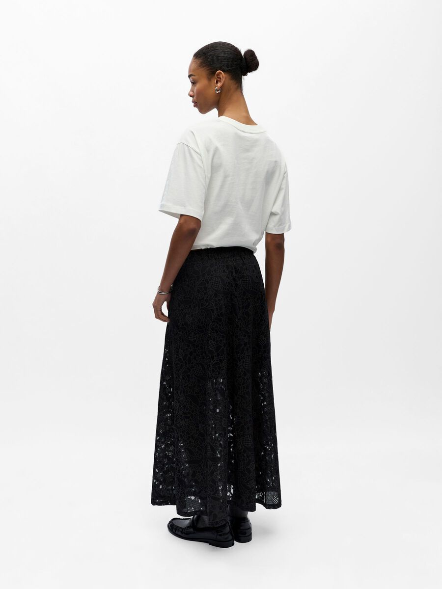 Carousel image - EMBROIDERED MAXI SKIRT, Black | 3