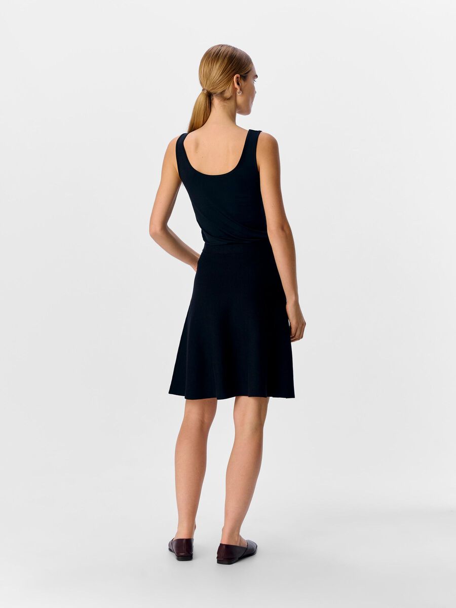OBJECT KNITTED MINI SKIRT, Black, highres - 23045393_Black_004.jpg
