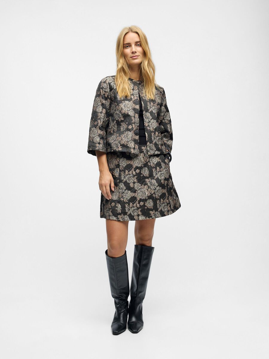 Carousel image - GEBLOEMD MINIROK, Black | 4