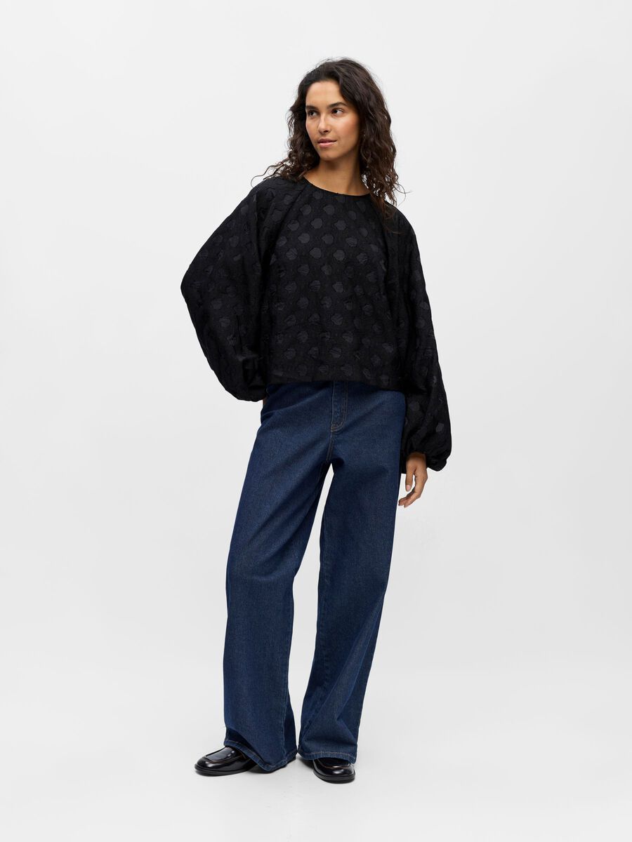 Carousel image - BALLOON SLEEVED BLOUSE, Black | 4