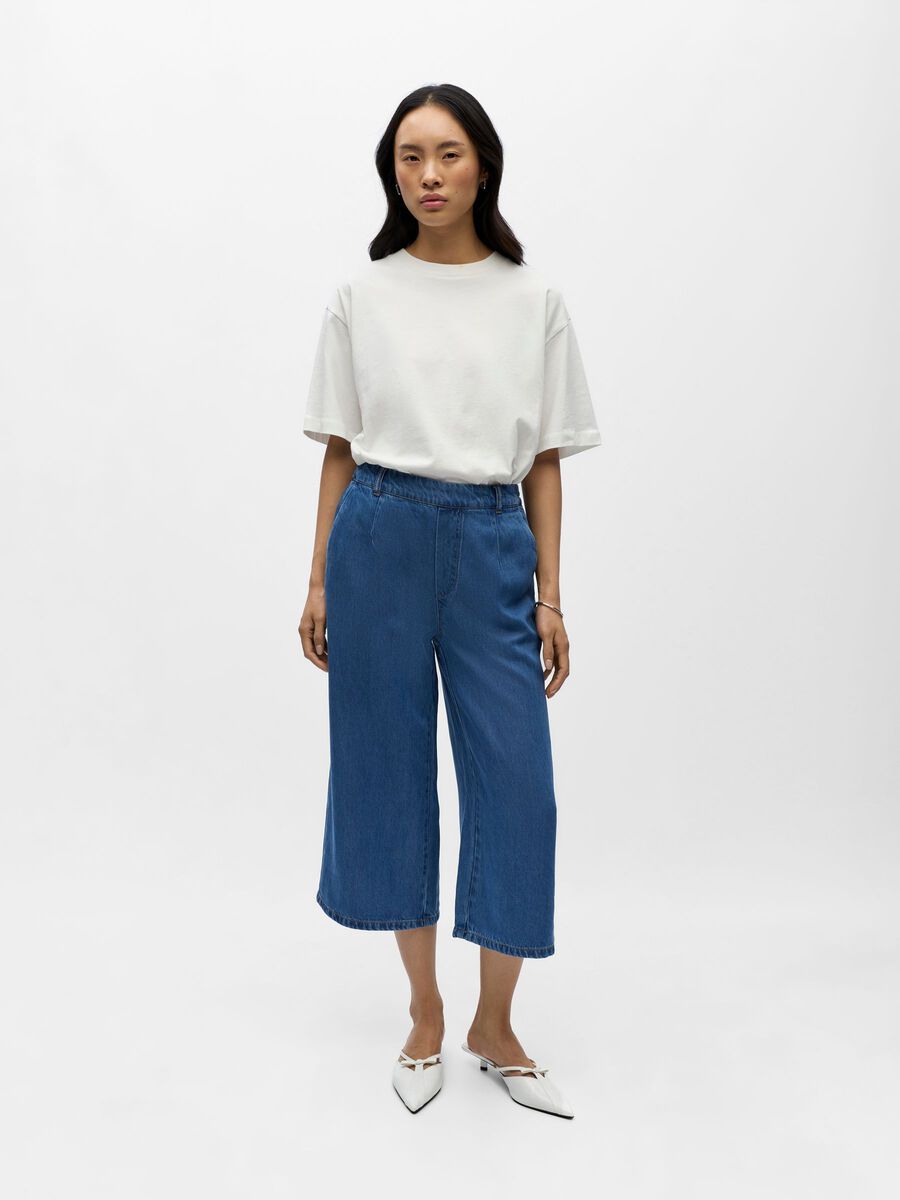 Carousel image -  CROPPED WIDE TROUSERS, Medium Blue Denim | 5
