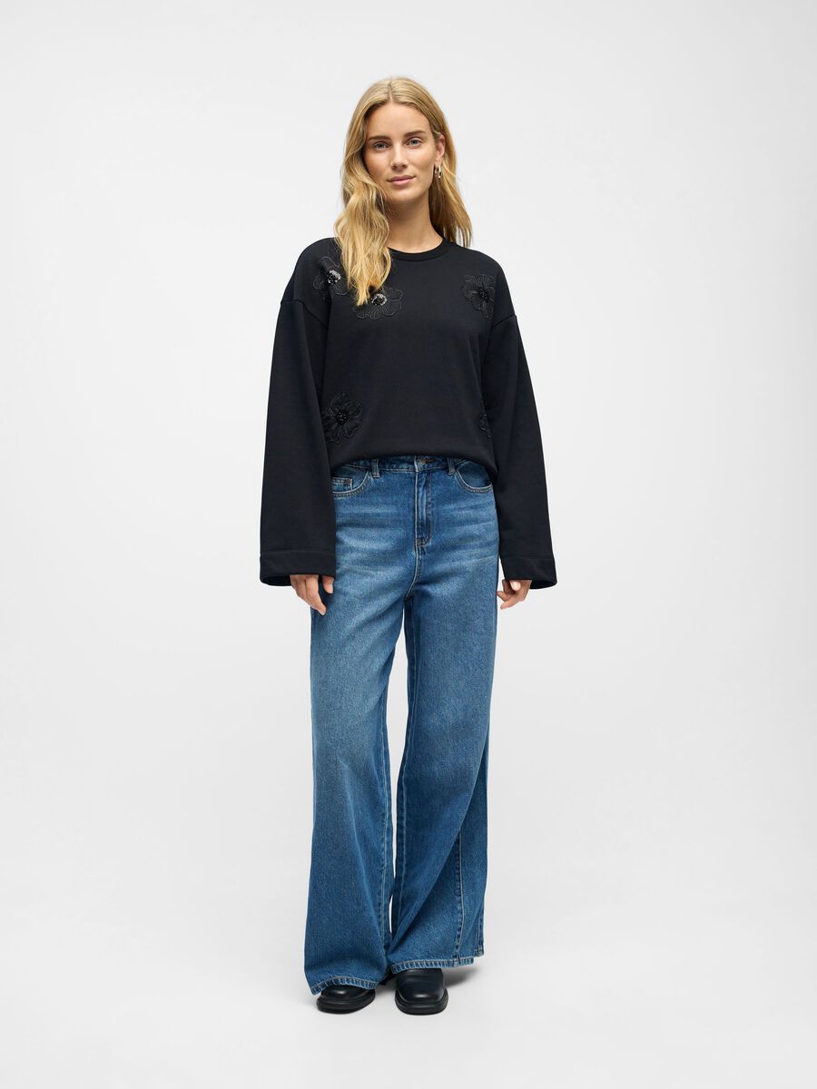 Product carousel image - EMBROIDERED SWEATSHIRT, Black | 5