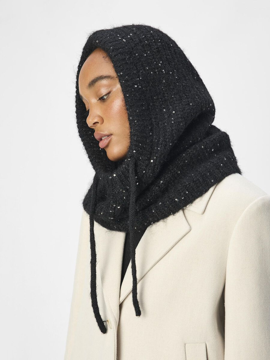 Carousel image - SEQUIN BALACLAVA, Black | 3