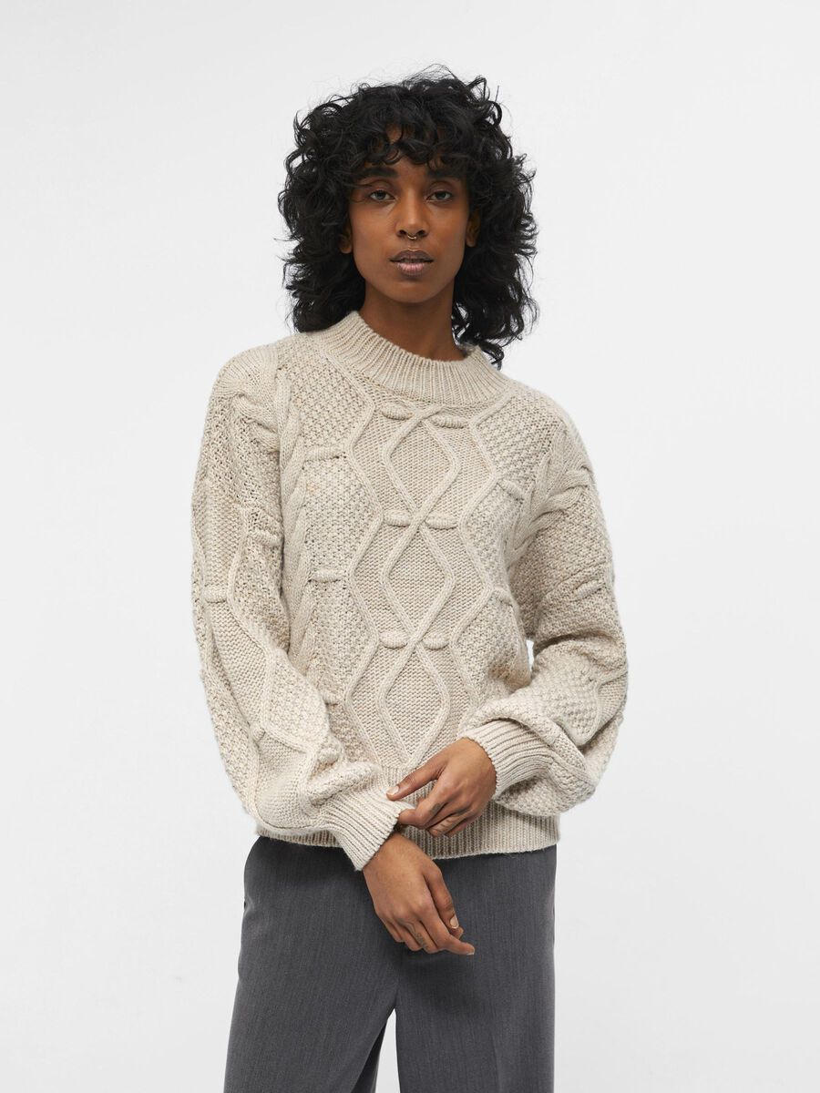ZOPFSTRICKMUSTER PULLOVER | Beige | .OBJECT CI Deutschland 