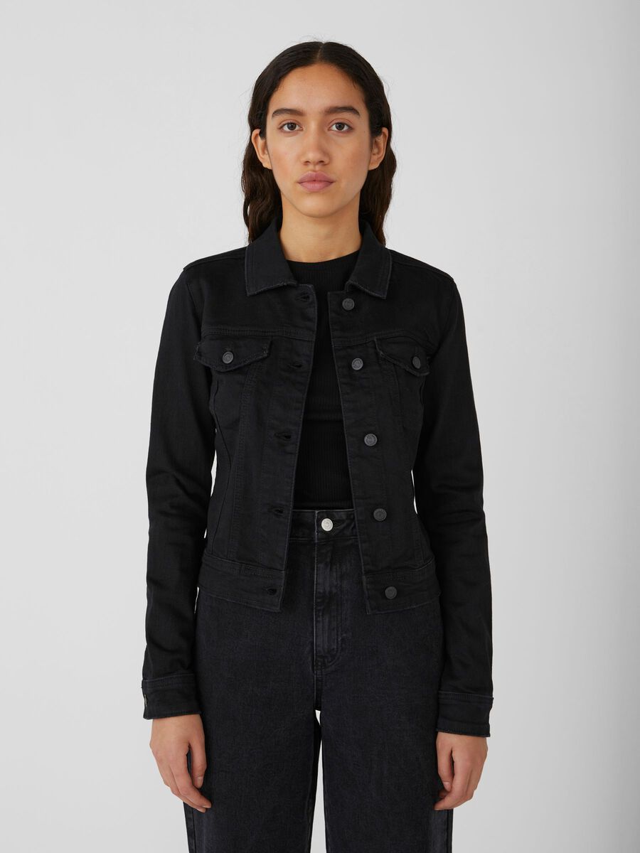 OBJECT REGULAR FIT DENIM JACKET, Black Denim, highres - 23026129_BlackDenim_003.jpg