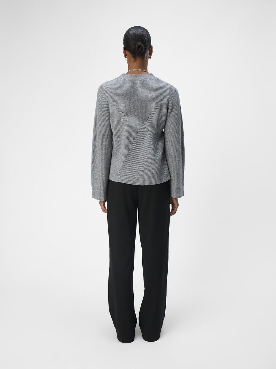 OBJECT KNITTED CARDIGAN, Medium Grey Melange, highres - 23044885_MediumGreyMelange_004.jpg