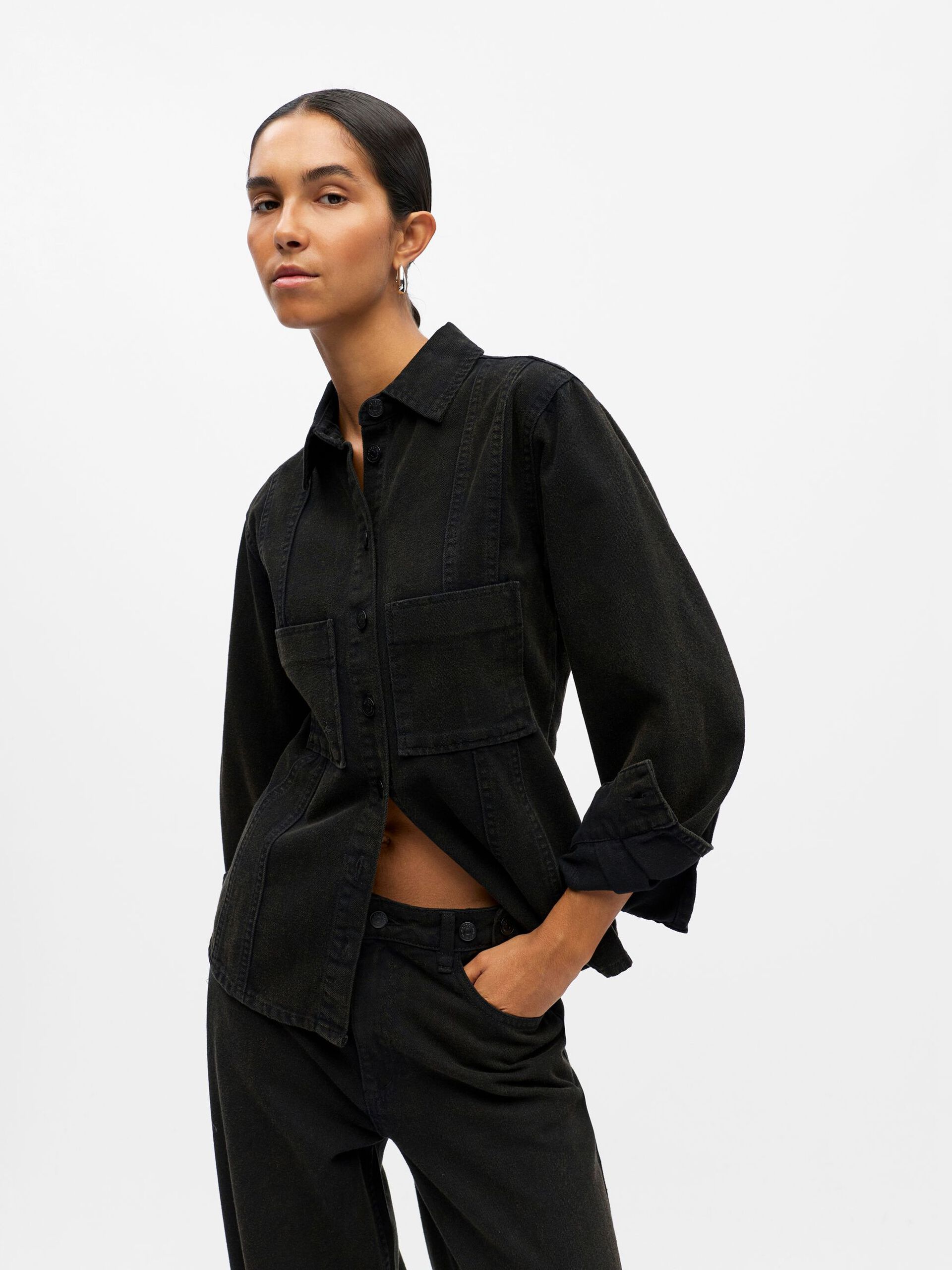 Carousel image - DENIM SHIRT, Black | 6