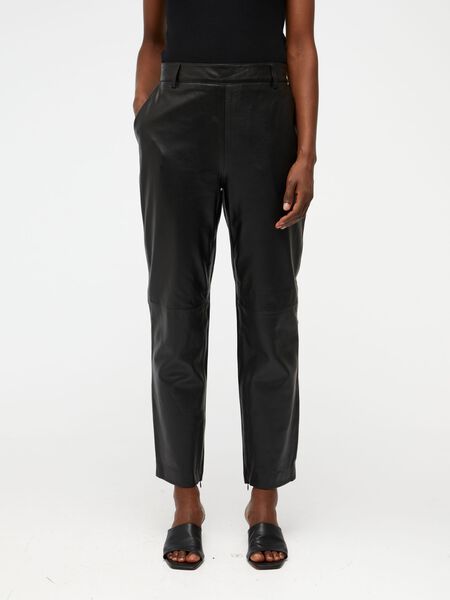 Object Collectors Item CROPPED LEATHER TROUSERS, Black, highres - 23041035_Black_003.jpg