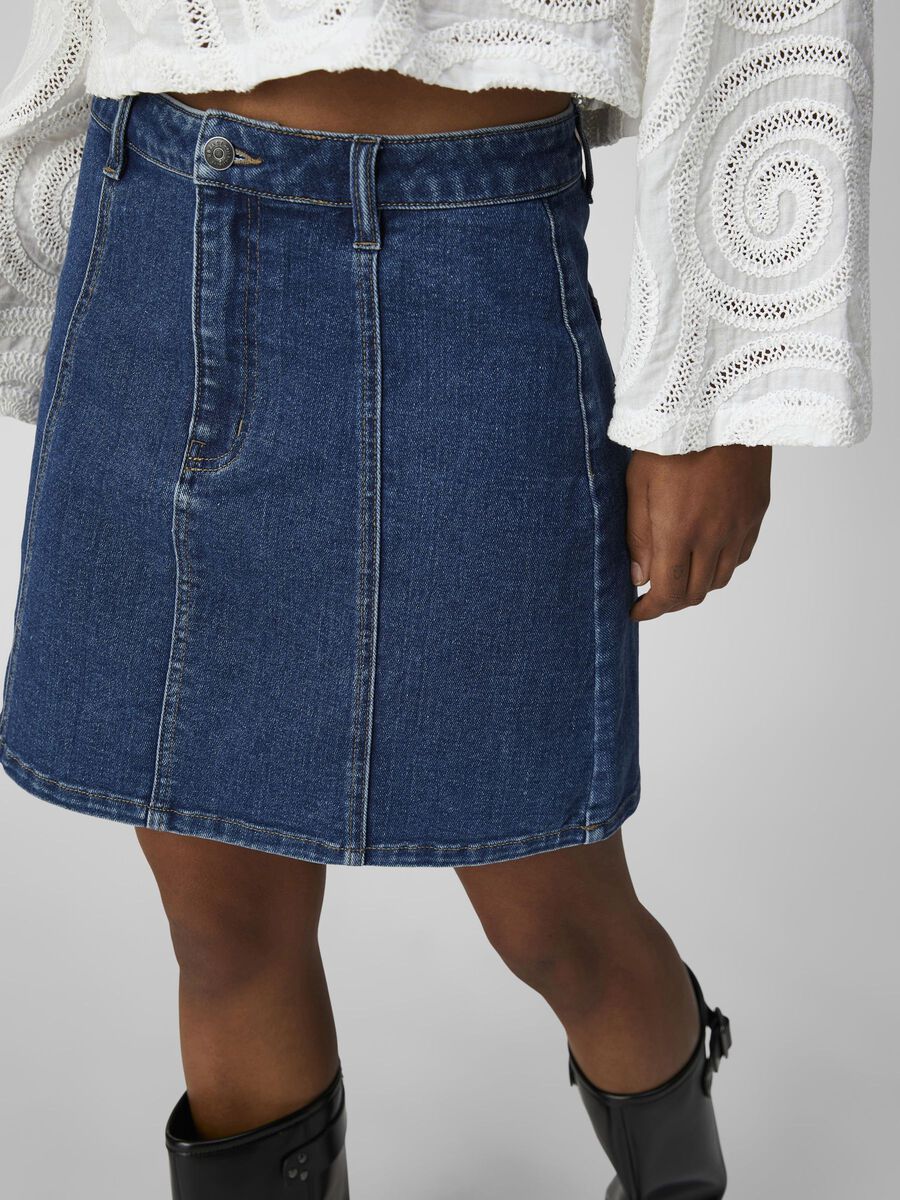 Carousel image - DENIM MINI SKIRT, Medium Blue Denim | 7