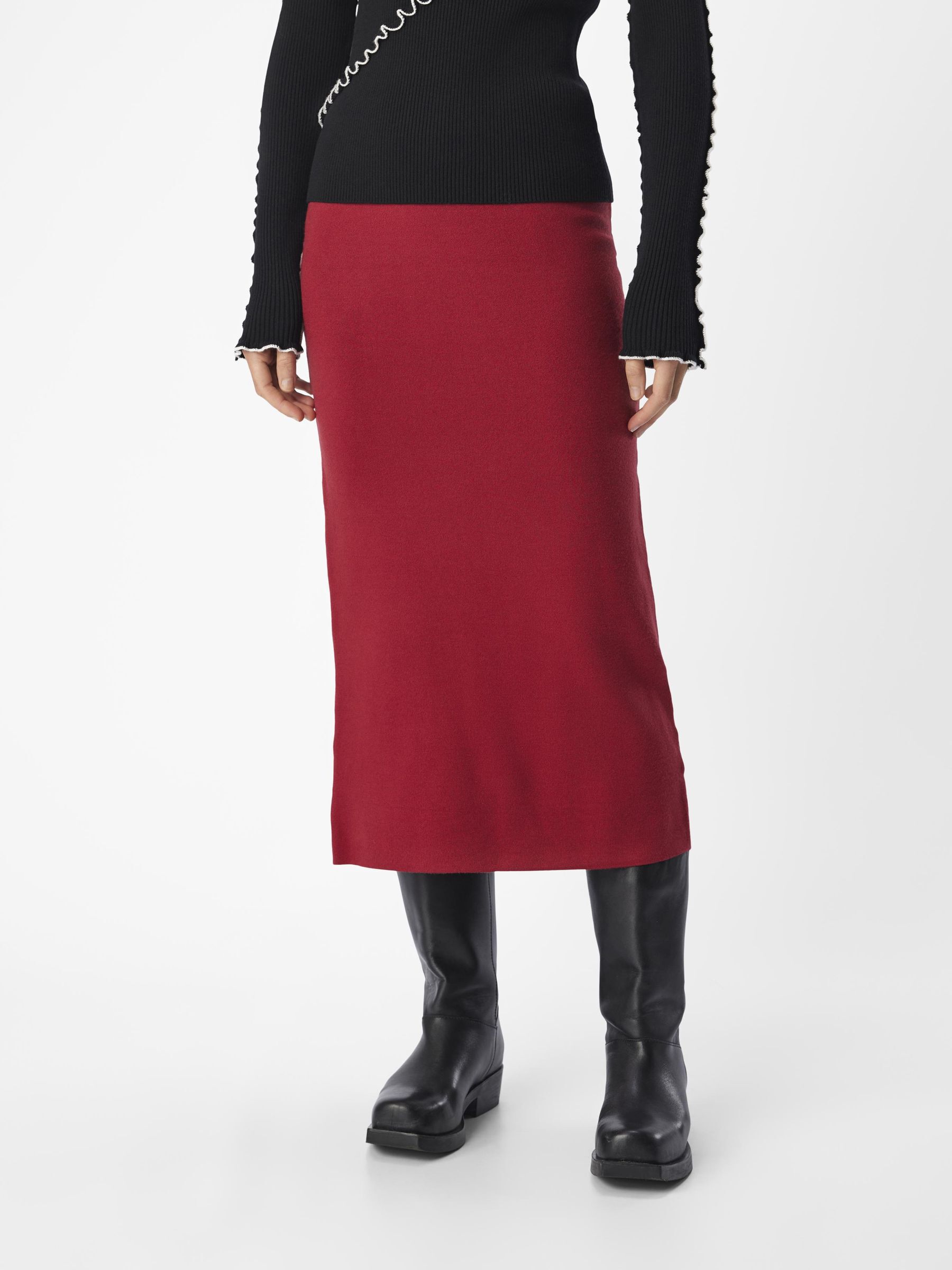 Knitted maxi skirt red hot sale