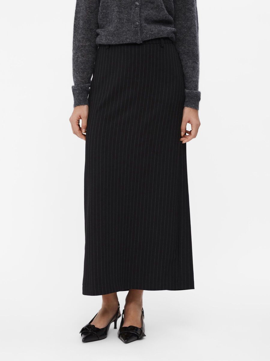 OBJECT STRIPED MAXI SKIRT, Black, highres - 23045190_Black_1141051_003.jpg