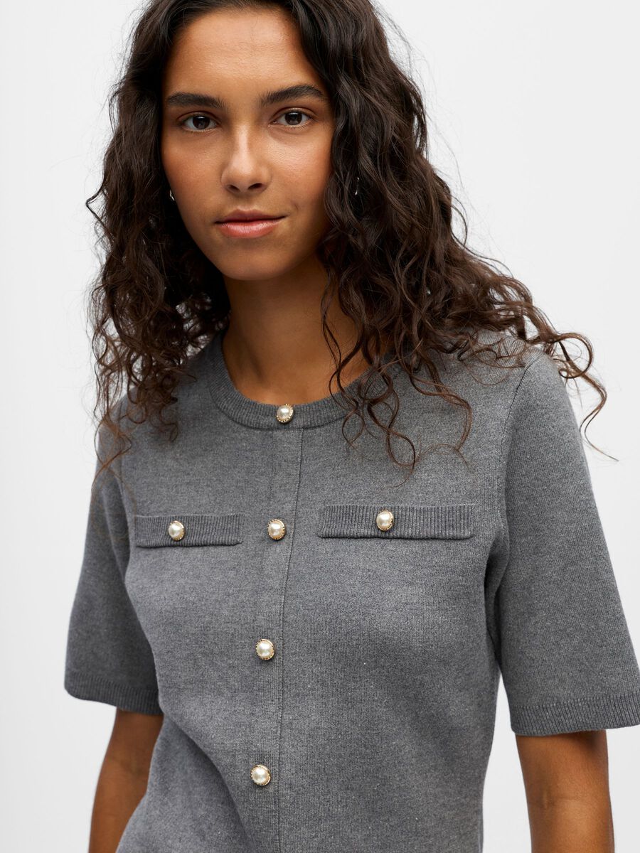 Carousel image - STICKAD MIDIKLÄNNING, Medium Grey Melange | 6